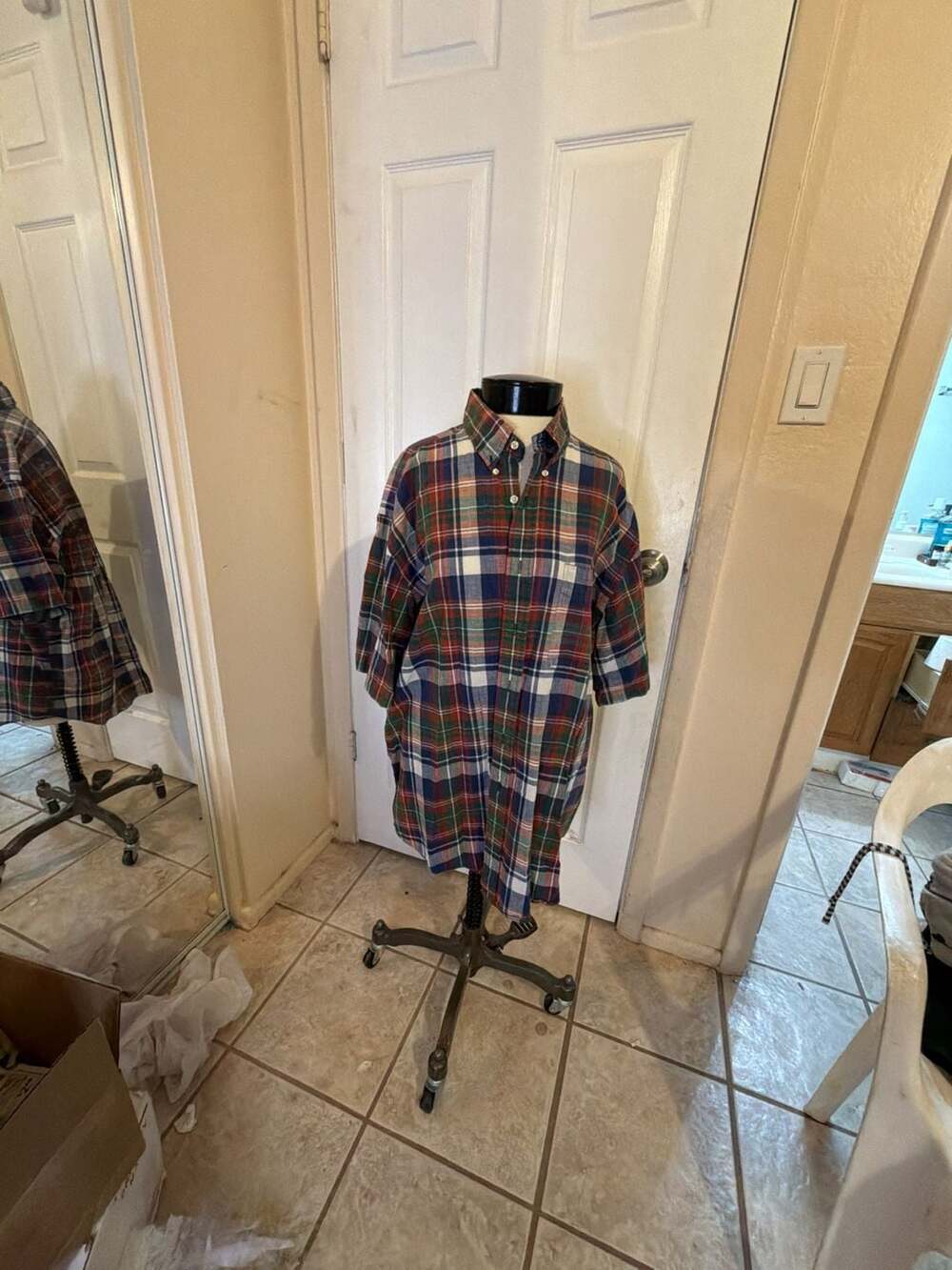 Ralph Lauren Blaire Plaid Short Sleeve Button Down Shirt XL